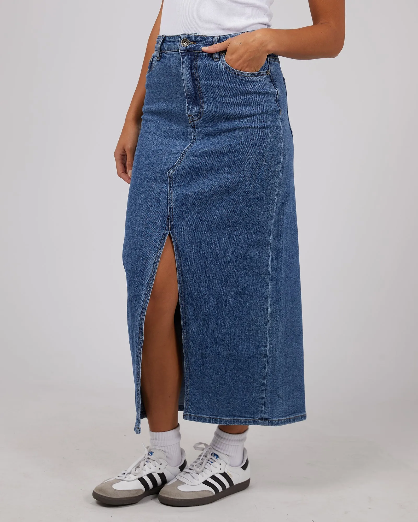 Eva Comfort Maxi Skirt Mid Blue sold by edge clothing product image thumbnail 5