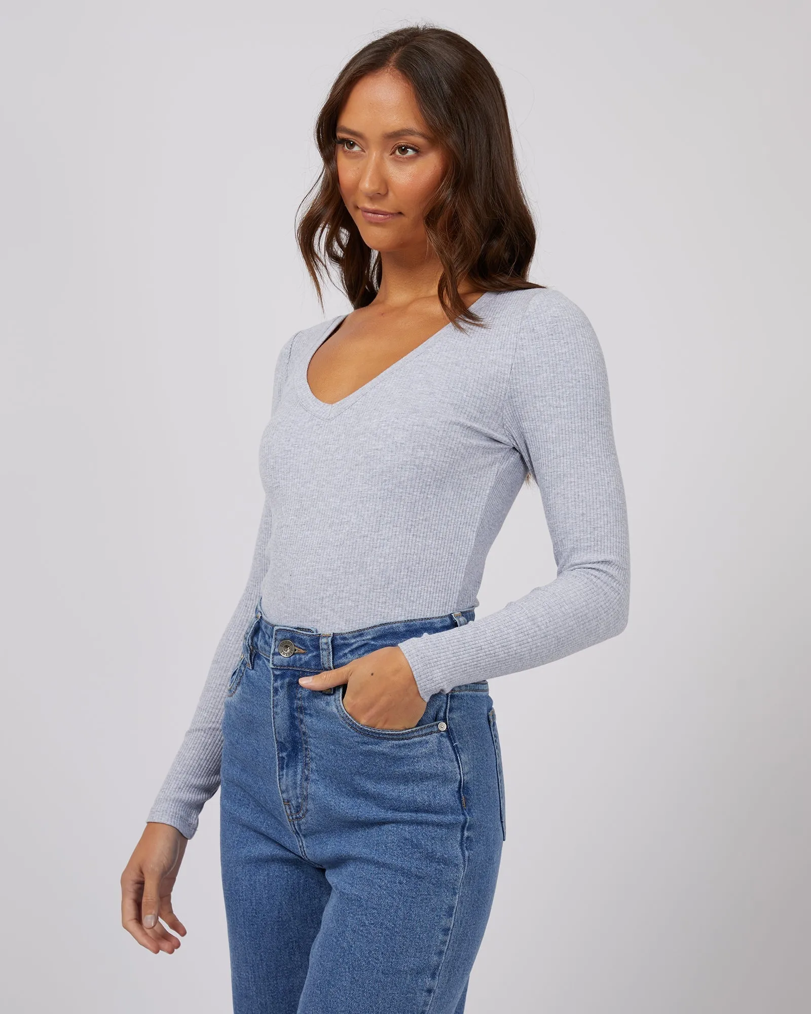 Lily Long Sleeve Grey Marle sold by edge clothing product image thumbnail 4