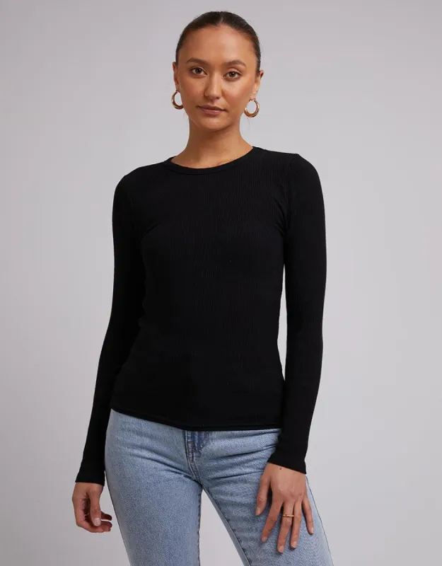 Rib Long Sleeve Black sold by edge clothing