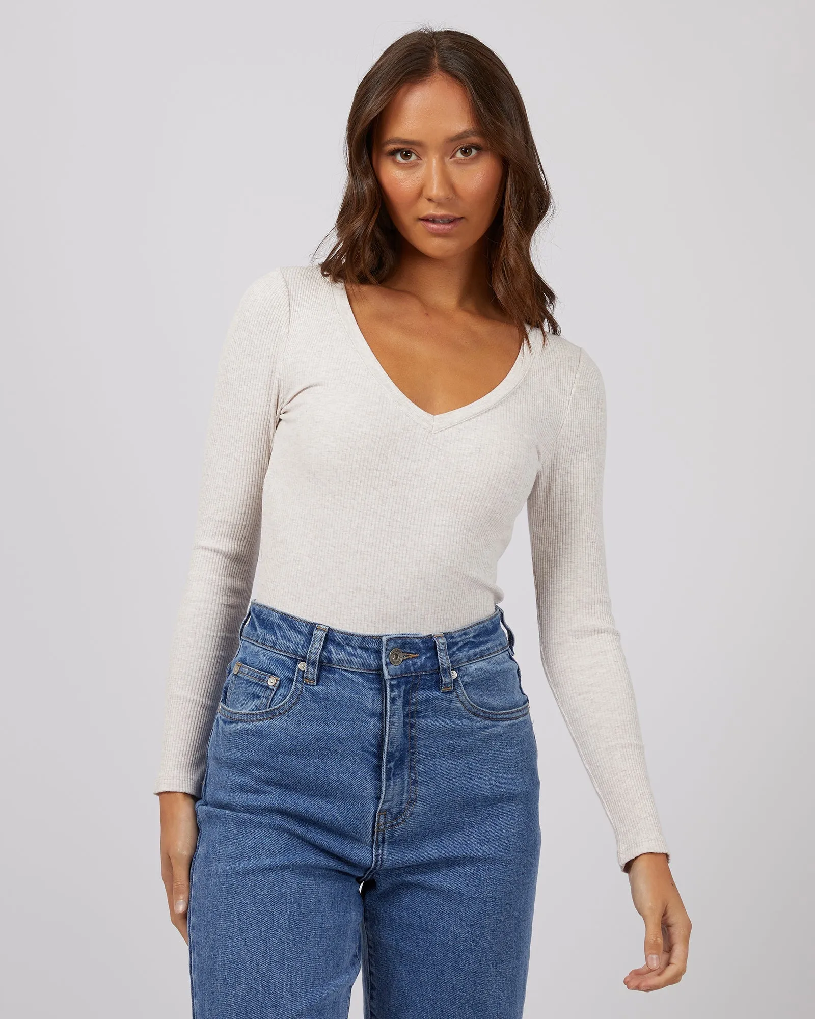 Lily Long Sleeve Oatmeal sold by edge clothing