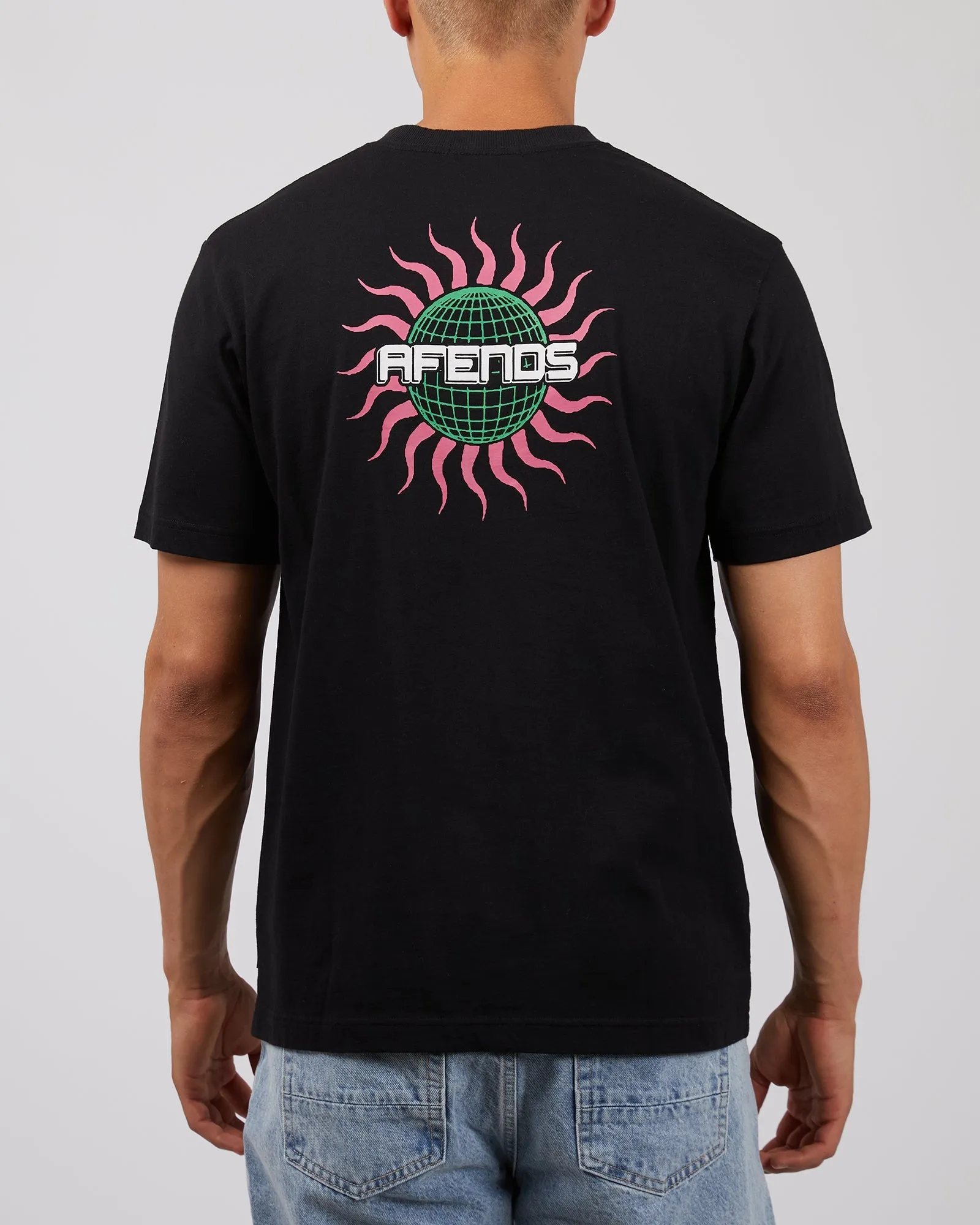 Solar Flare Recycled Retro Fit Tee Black sold by edge clothing