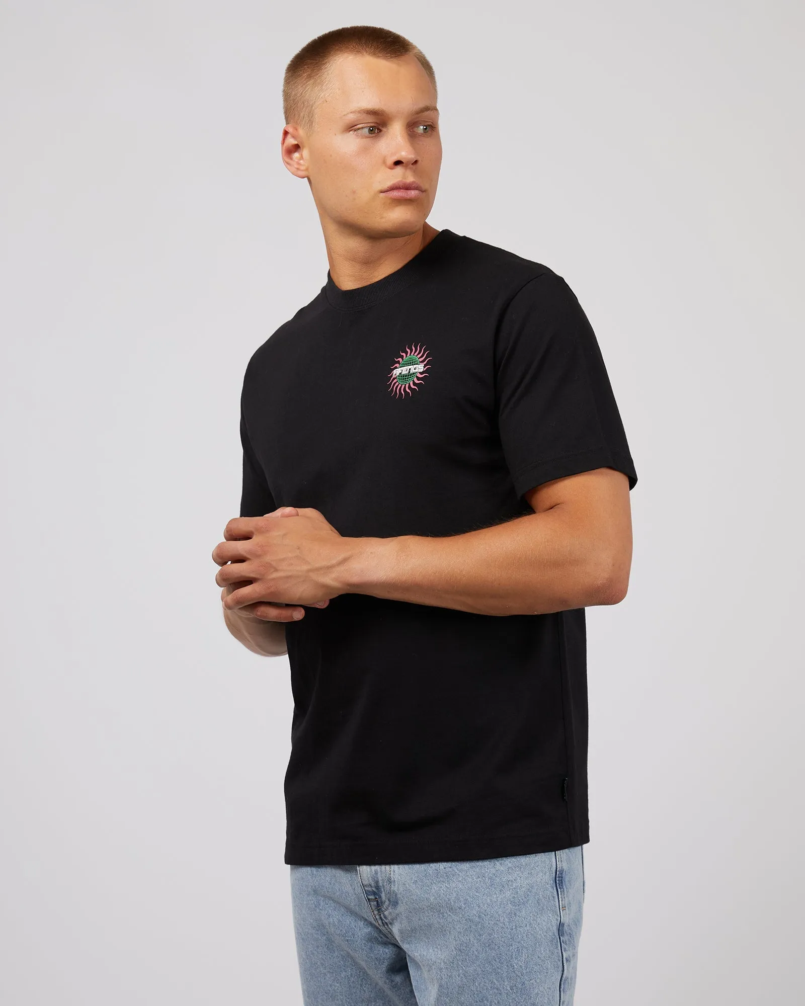 Solar Flare Recycled Retro Fit Tee Black sold by edge clothing product image thumbnail 4