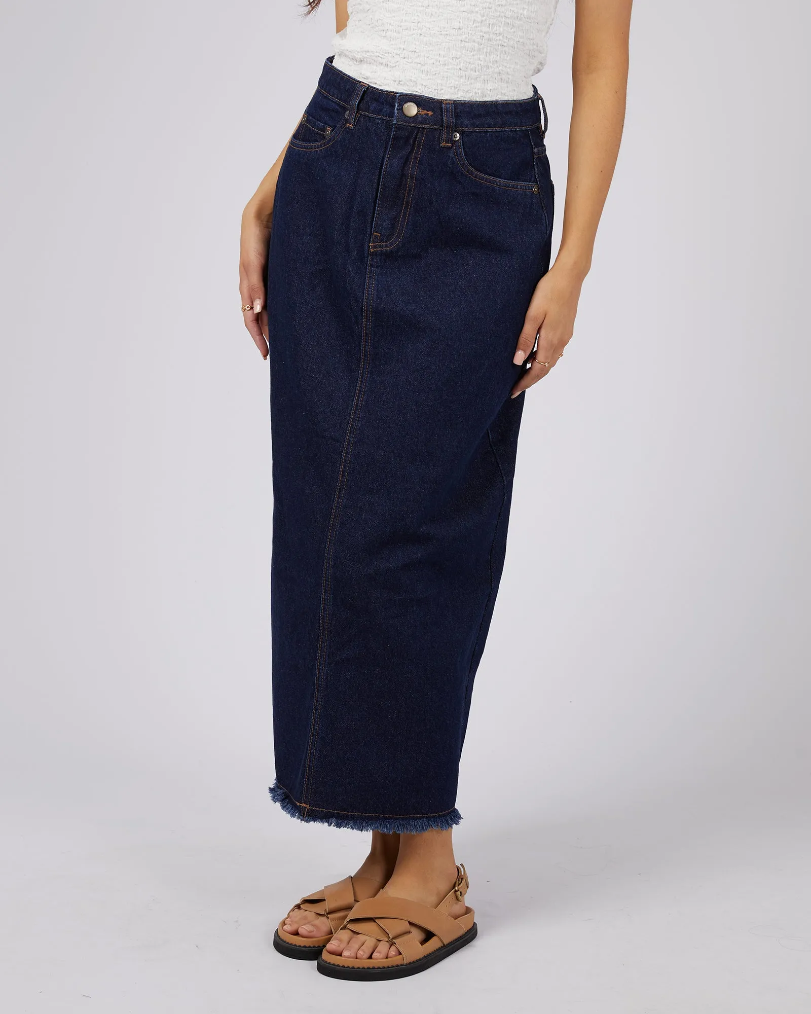 Ray Denim Maxi Skirt Organic Blue sold by edge clothing product image thumbnail 4