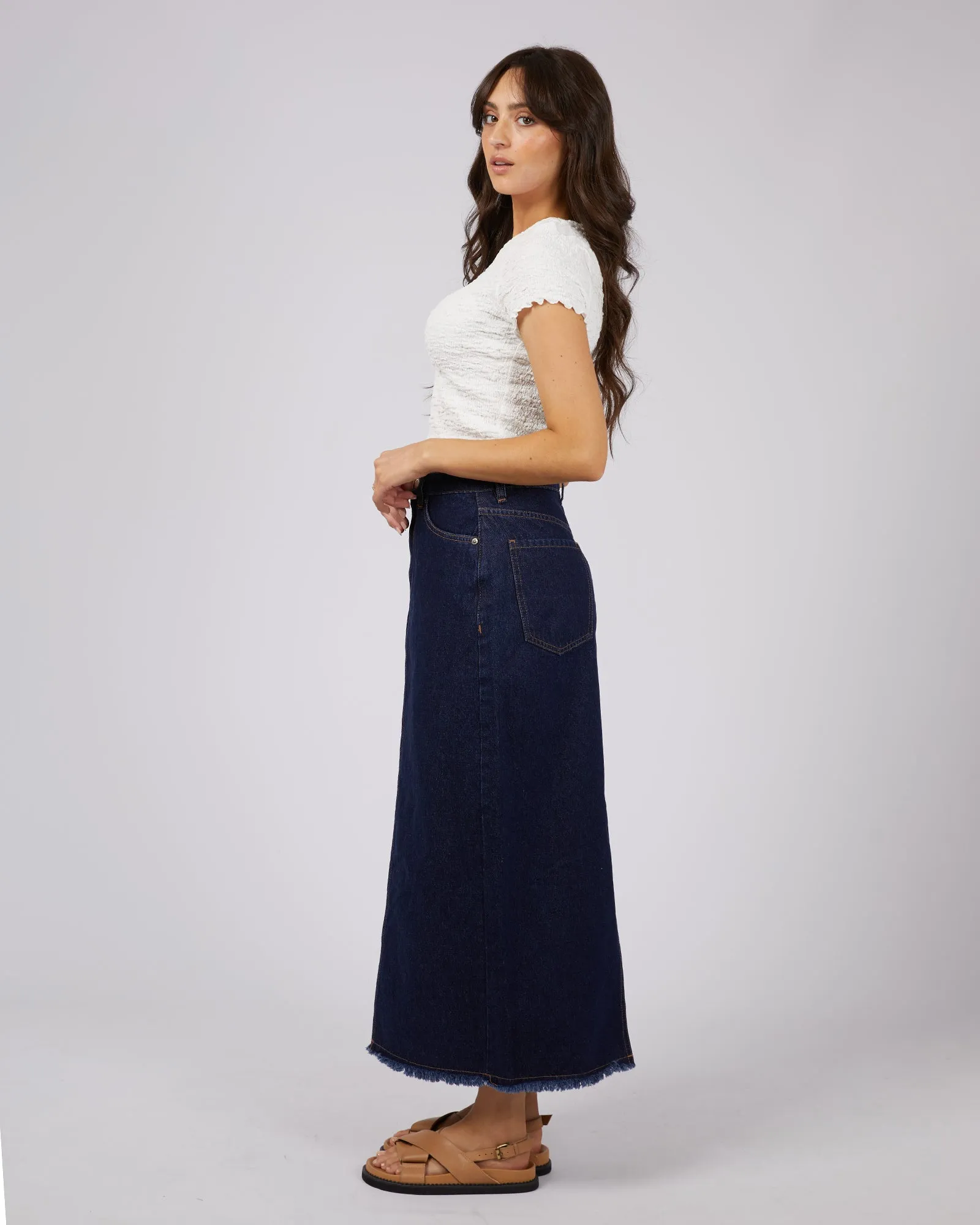 Ray Denim Maxi Skirt Organic Blue sold by edge clothing product image thumbnail 5