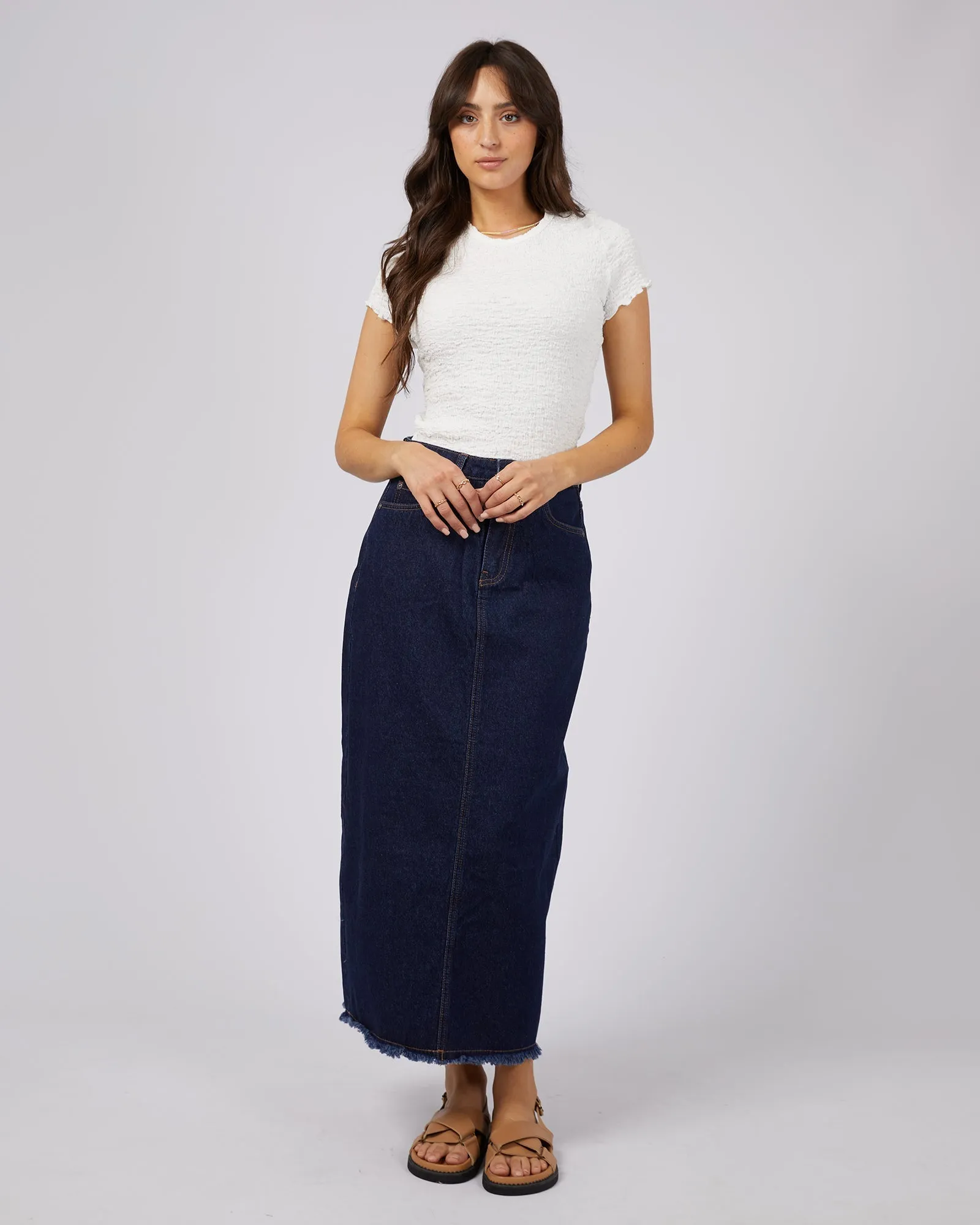 Ray Denim Maxi Skirt Organic Blue sold by edge clothing product image thumbnail 2