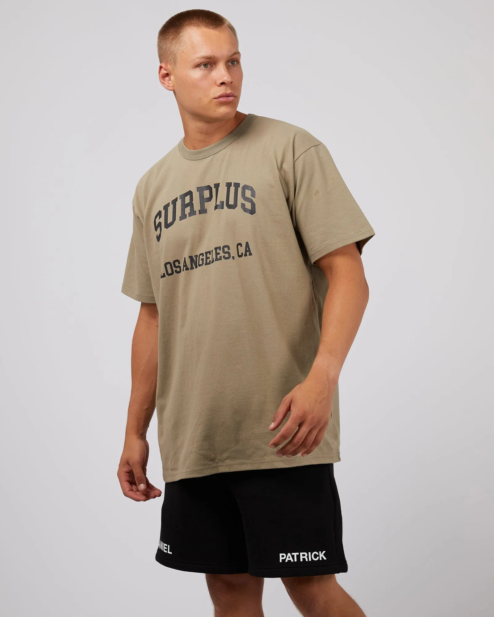 Varsity La Surplus Tee Khaki sold by edge clothing