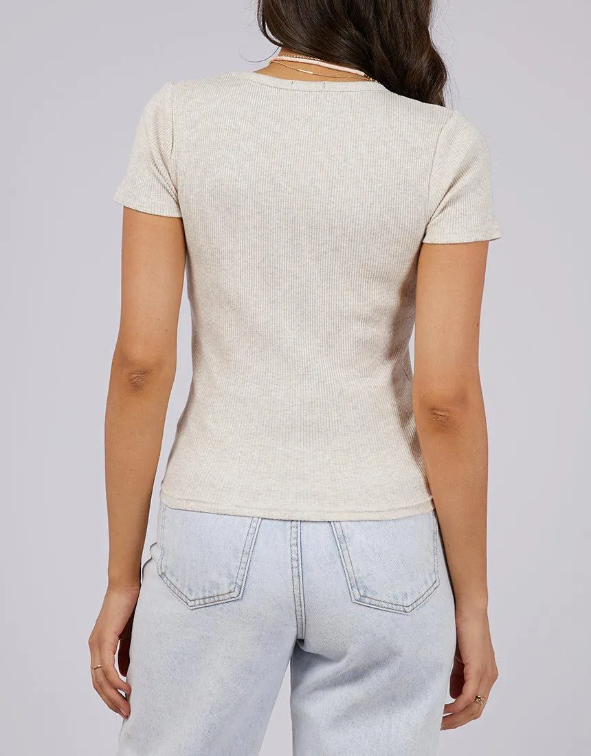 Eve Rib V Neck Tee Oat sold by edge clothing product image thumbnail 3