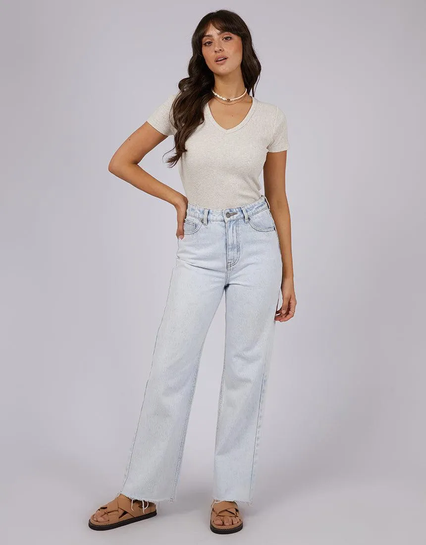 Eve Rib V Neck Tee Oat sold by edge clothing product image thumbnail 2