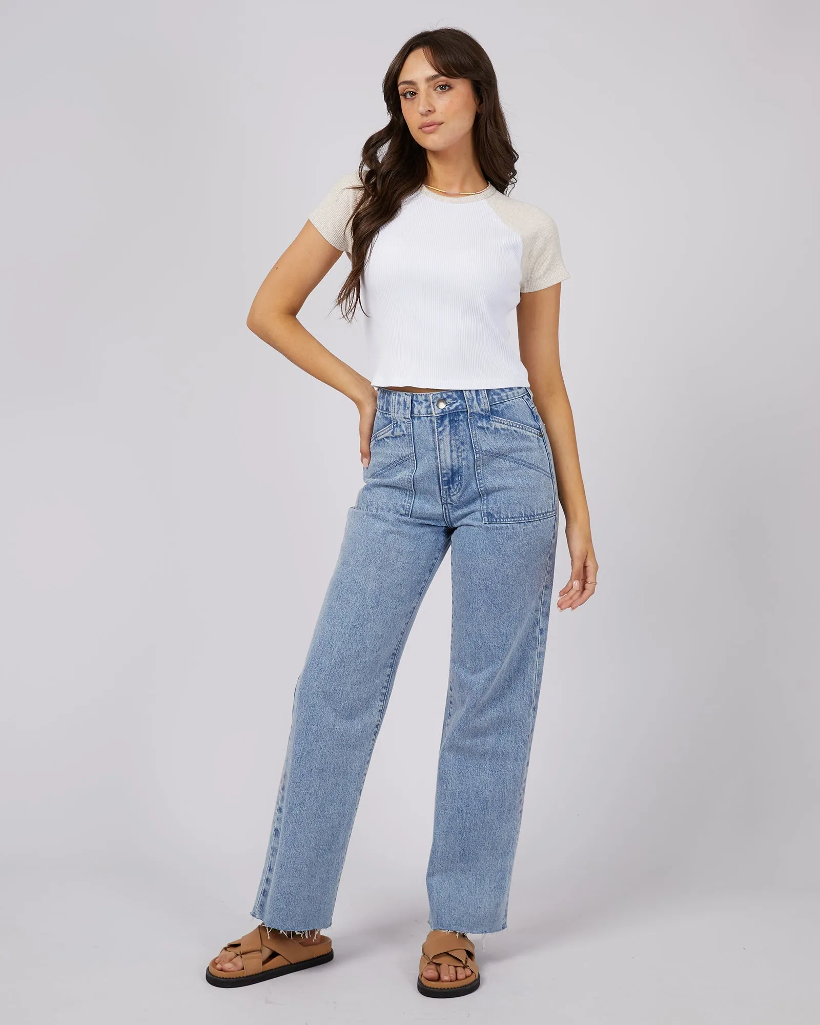 Eve Ringer Rib Tee Oat sold by edge clothing product image thumbnail 2