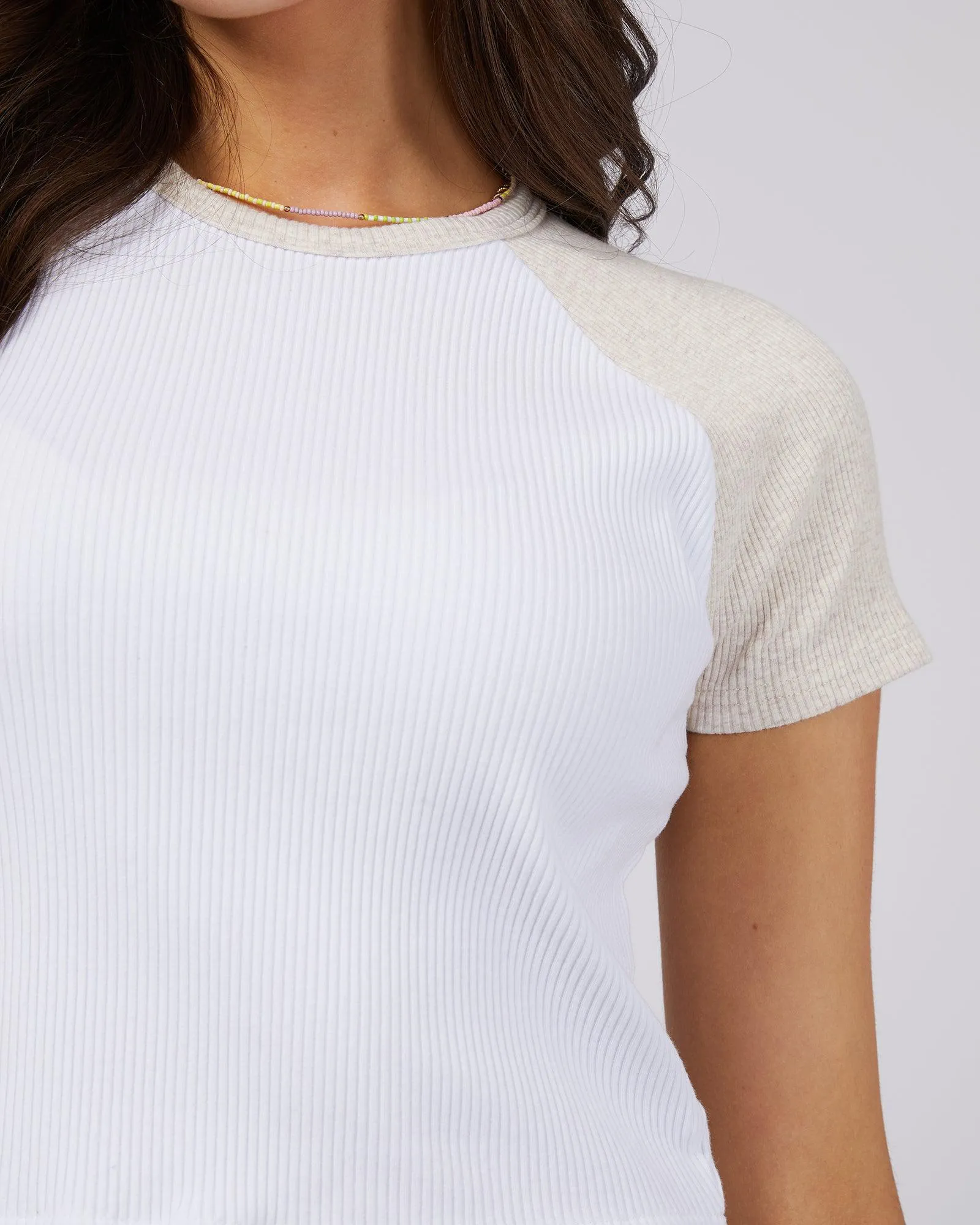 Eve Ringer Rib Tee Oat sold by edge clothing product image thumbnail 5