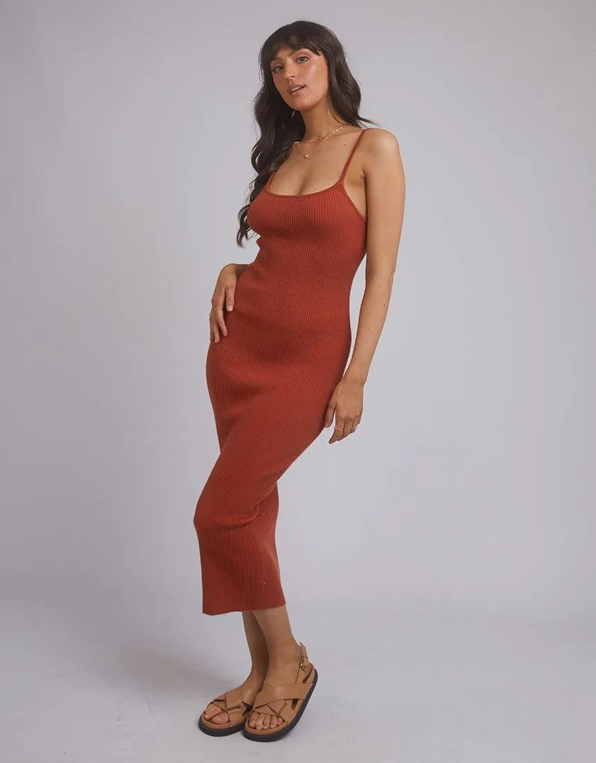 Greta Knit Midi Dress Rust sold by edge clothing product image thumbnail 4