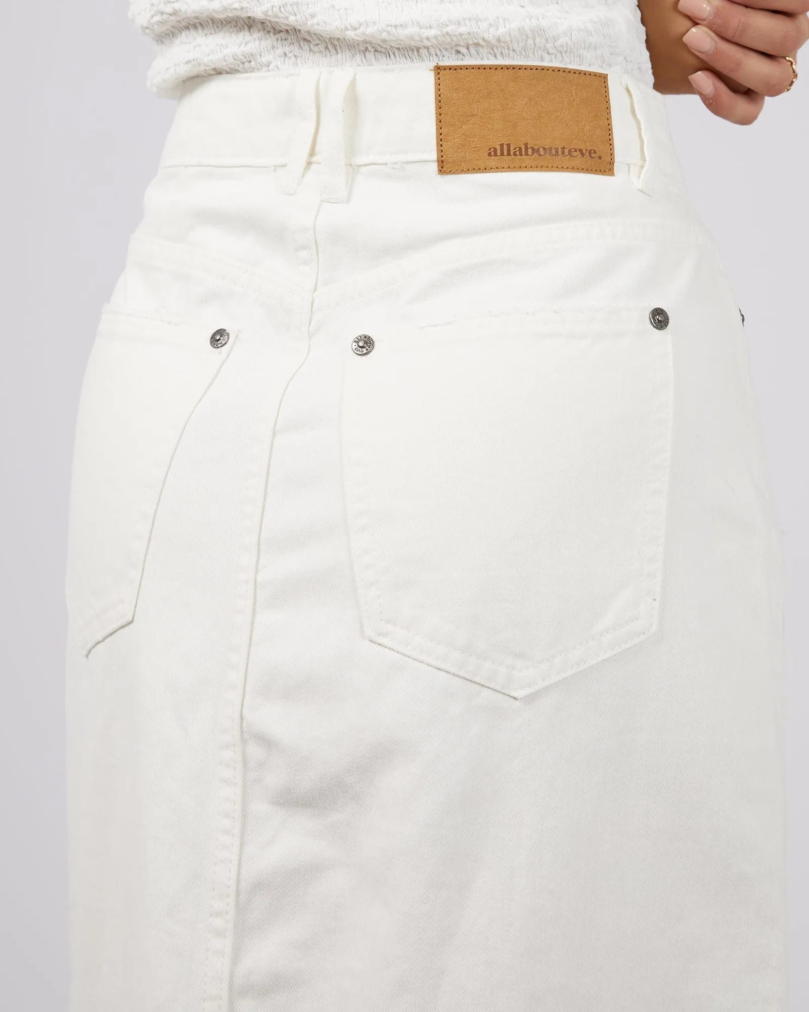 Jessie Midi Denim Skirt Vintage White sold by edge clothing product image thumbnail 5