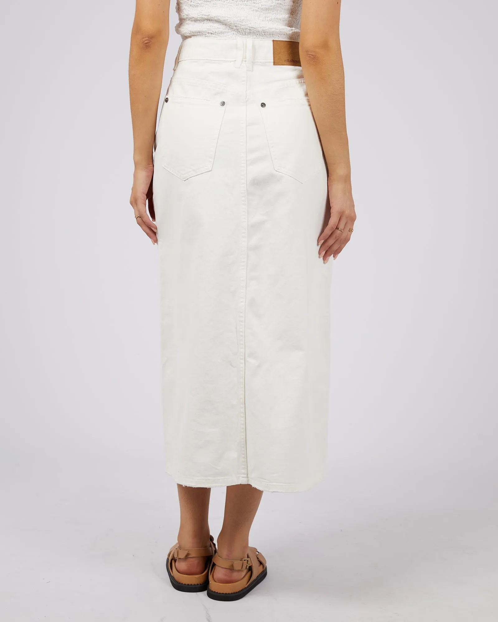 Jessie Midi Denim Skirt Vintage White sold by edge clothing product image thumbnail 3
