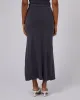 Luxe Maxi Skirt Steel sold by edge clothing