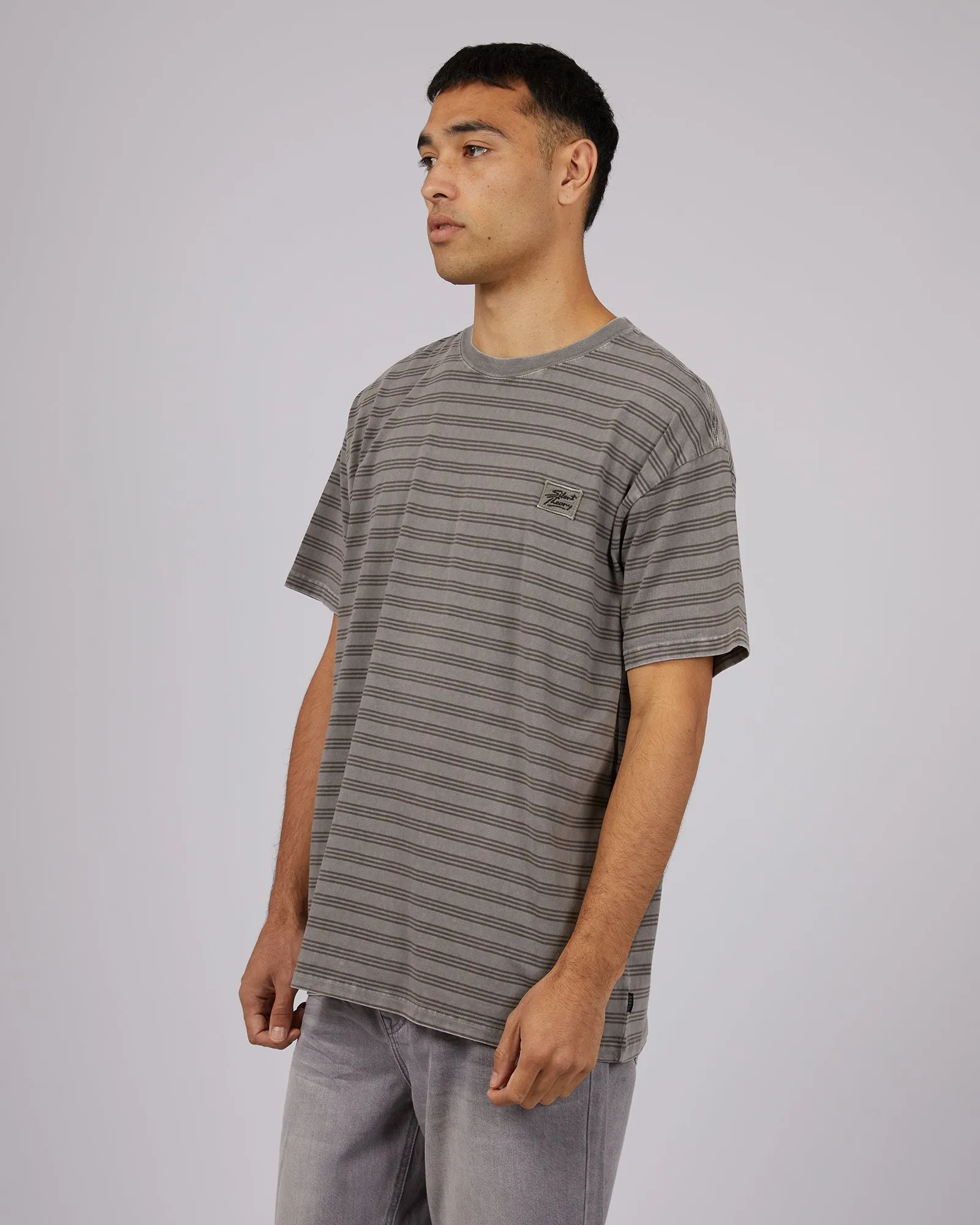 Overdyed Stripe Tee Charcoal sold by edge clothing product image thumbnail 4