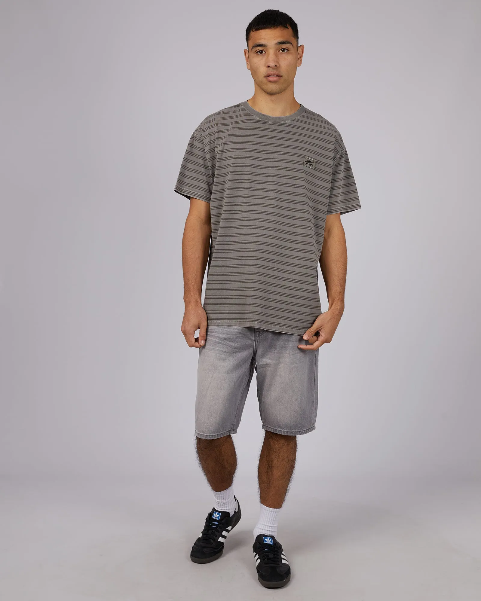 Overdyed Stripe Tee Charcoal sold by edge clothing product image thumbnail 2