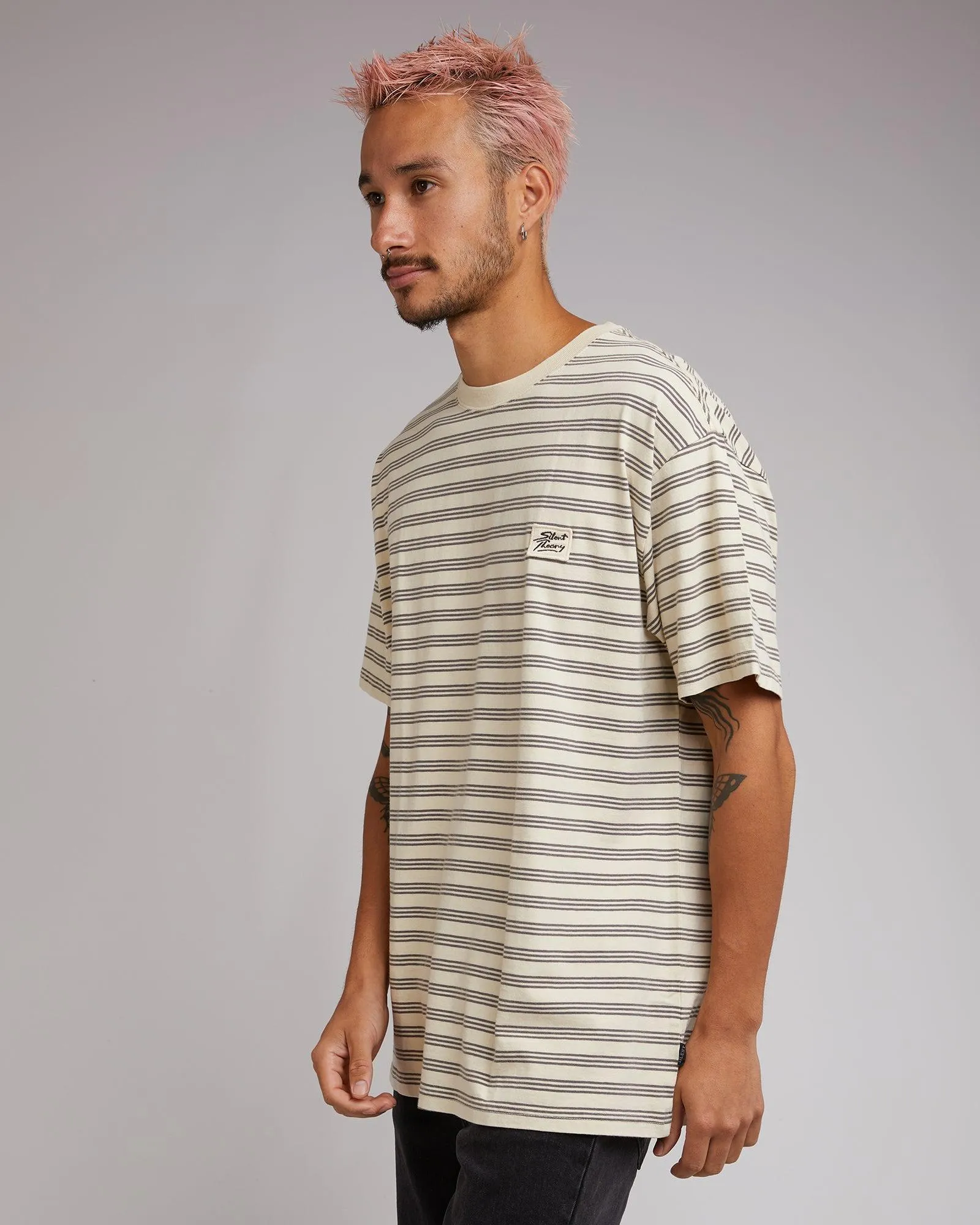 Overdyed Stripe Tee Tan sold by edge clothing product image thumbnail 4