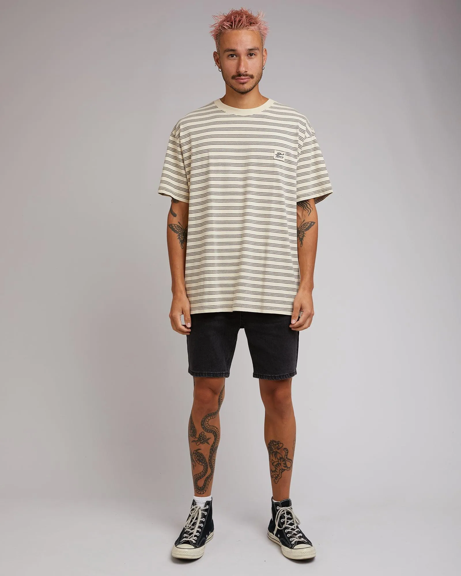 Overdyed Stripe Tee Tan sold by edge clothing product image thumbnail 2