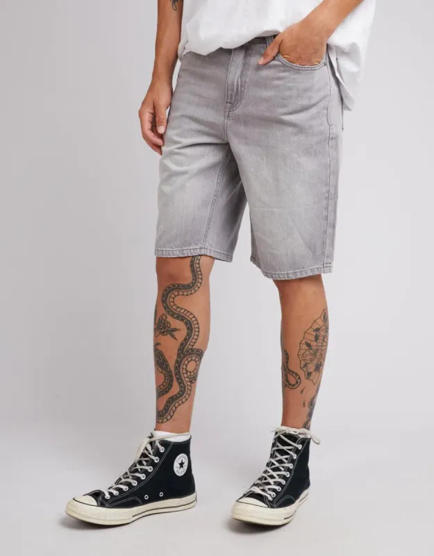 Relaxed Straight Denim Short Ash sold by edge clothing