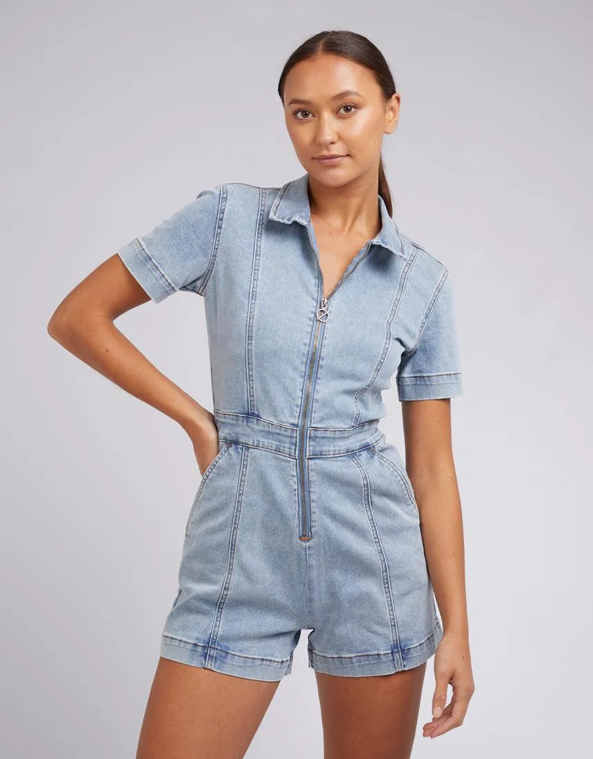 Boston Denim Playsuit Blue sold by edge clothing