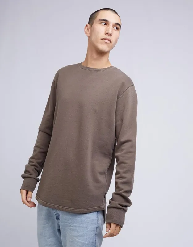 Curved Hem Crew Earth Brown sold by edge clothing
