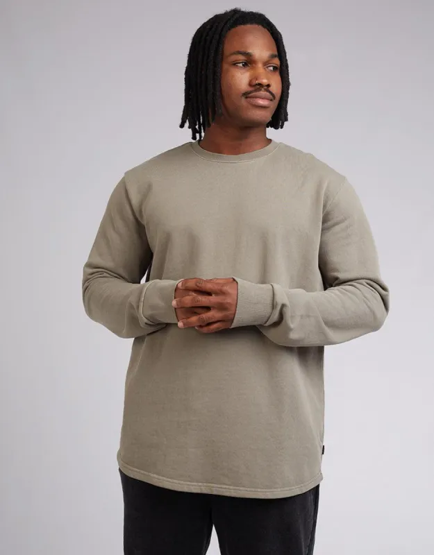 Curved Hem Crew Khaki sold by edge clothing