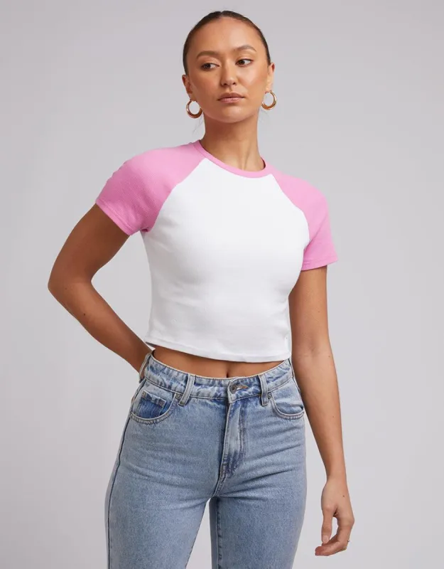 Contrast Tee Bright Pink sold by edge clothing