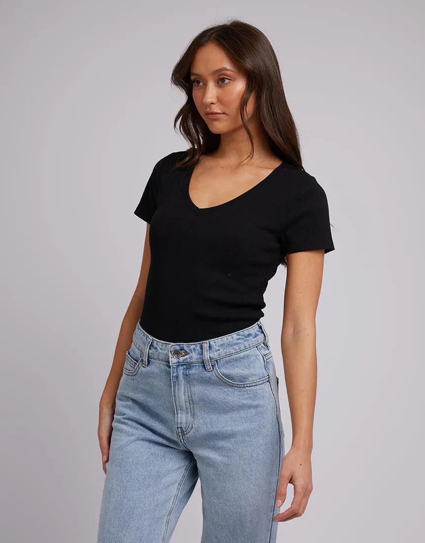 Lily V Neck Tee Black sold by edge clothing product image thumbnail 4