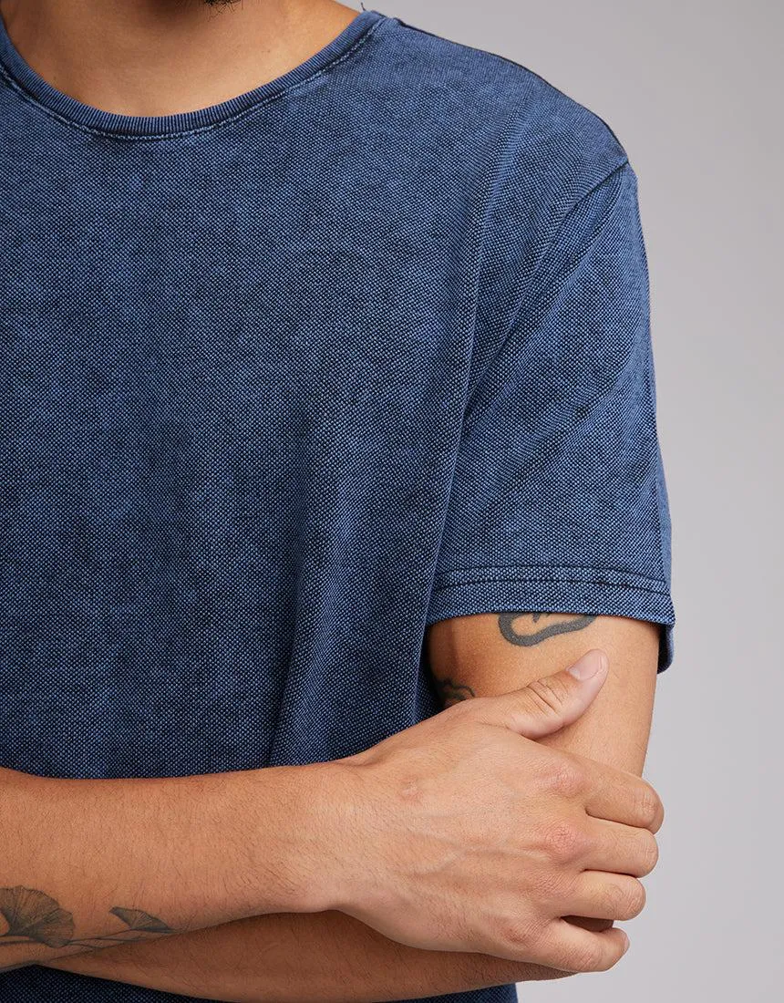 Acid Pique Tee Navy sold by edge clothing product image thumbnail 5