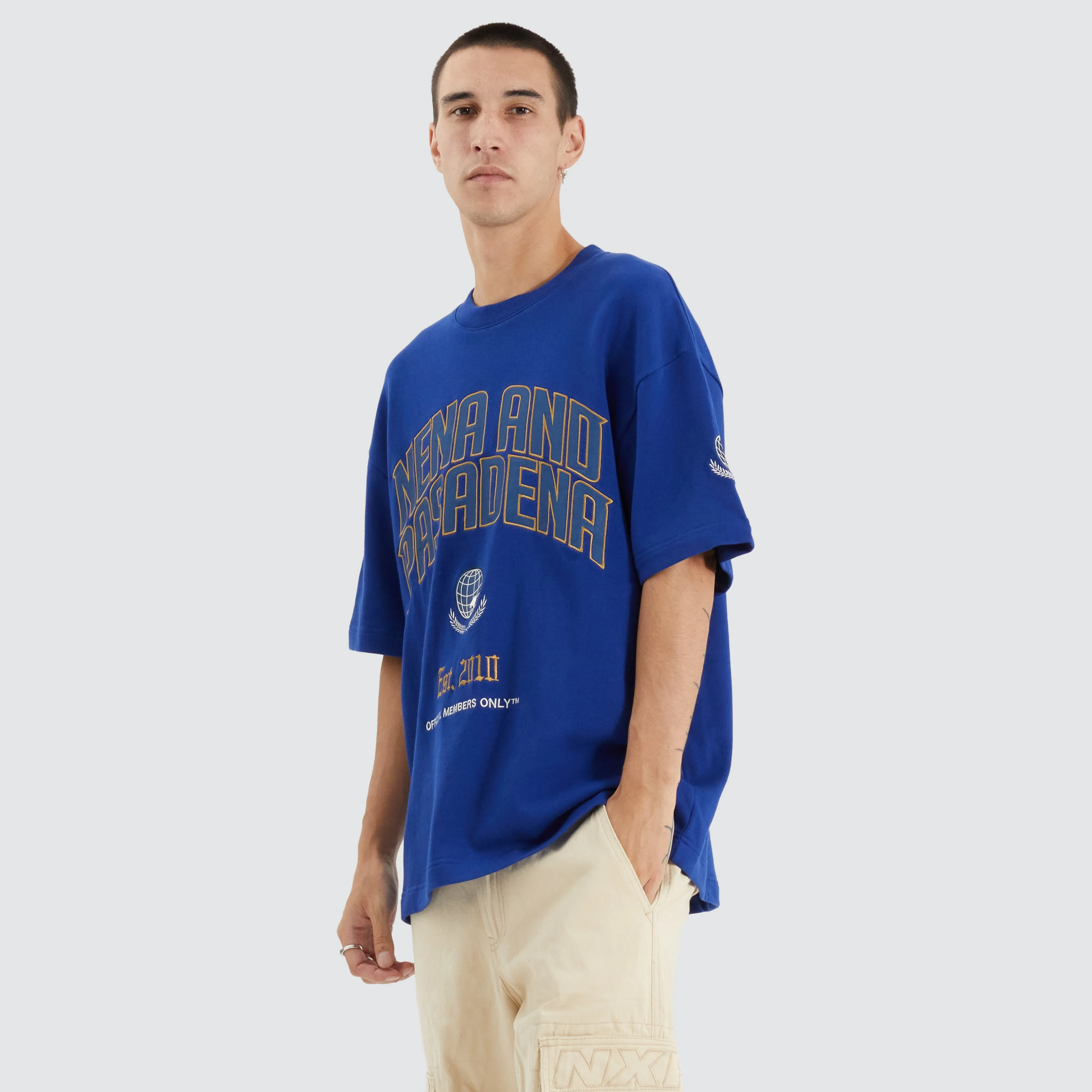 Members Heavy Loop Back Street Tee Blue sold by edge clothing product image thumbnail 5