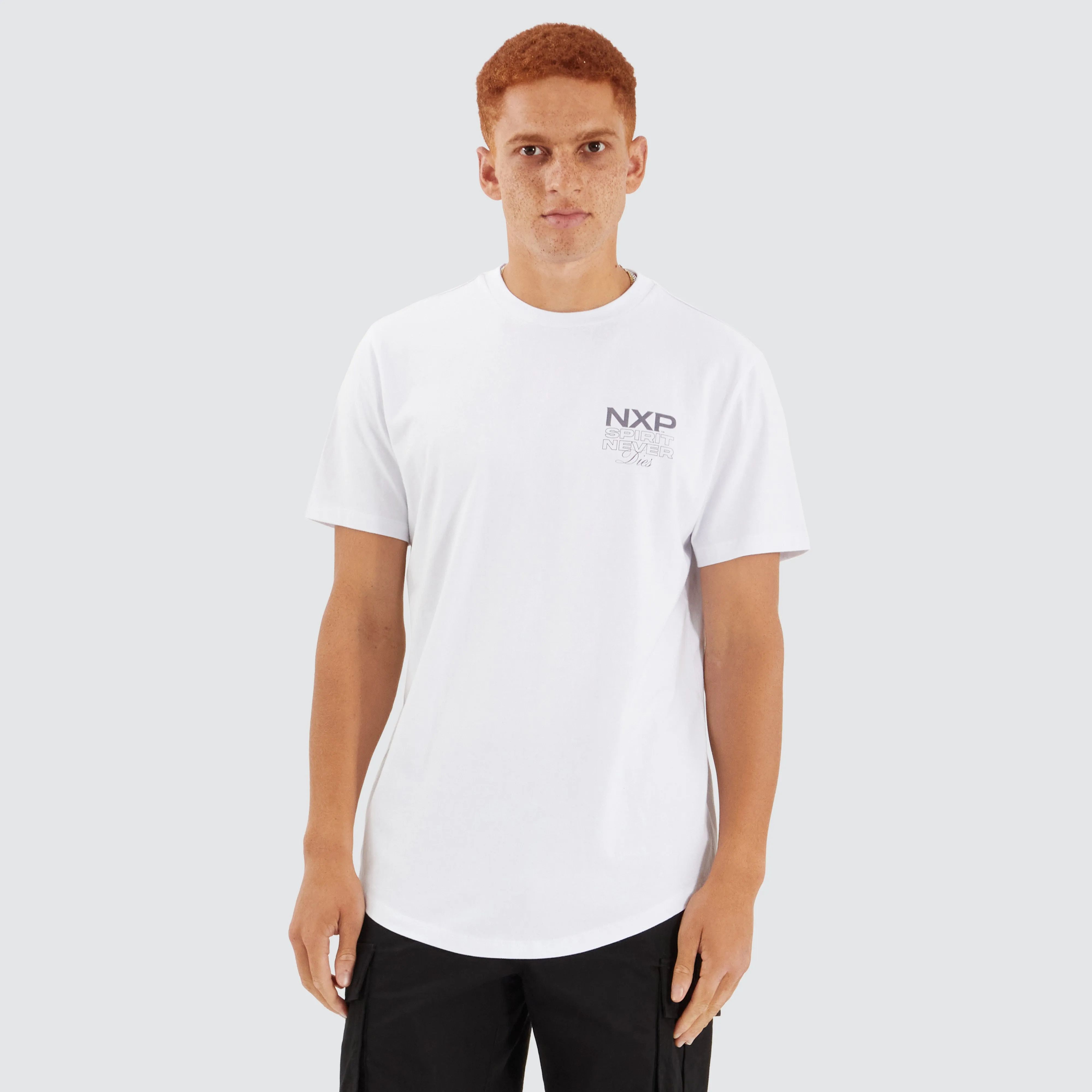 Simulation Dual Curved Tee White sold by edge clothing