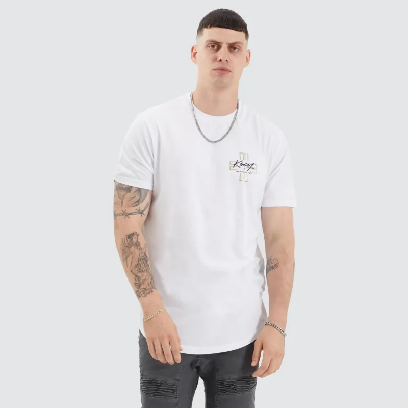Lent Dual Curved Tee White sold by edge clothing