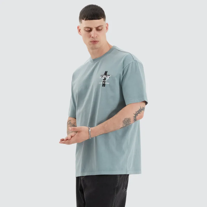 Wendel Heavy Box Fit Tee Pigment Lead sold by edge clothing