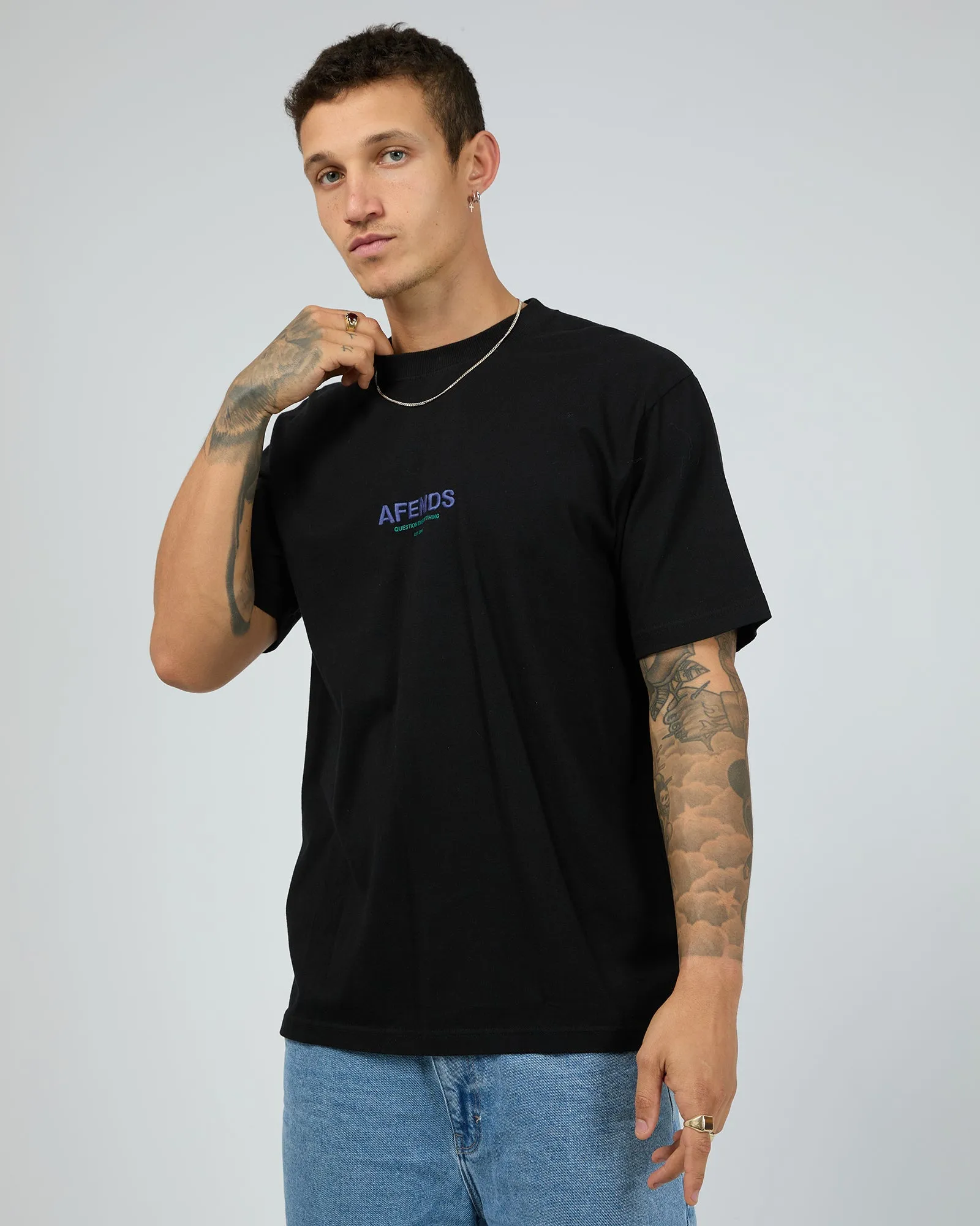 Vinyl Recycled Retro Fit Tee Black sold by edge clothing