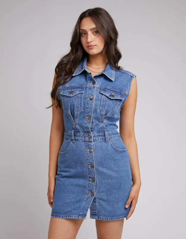 Kennedy Denim Mini Dress Heritage Blue sold by edge clothing