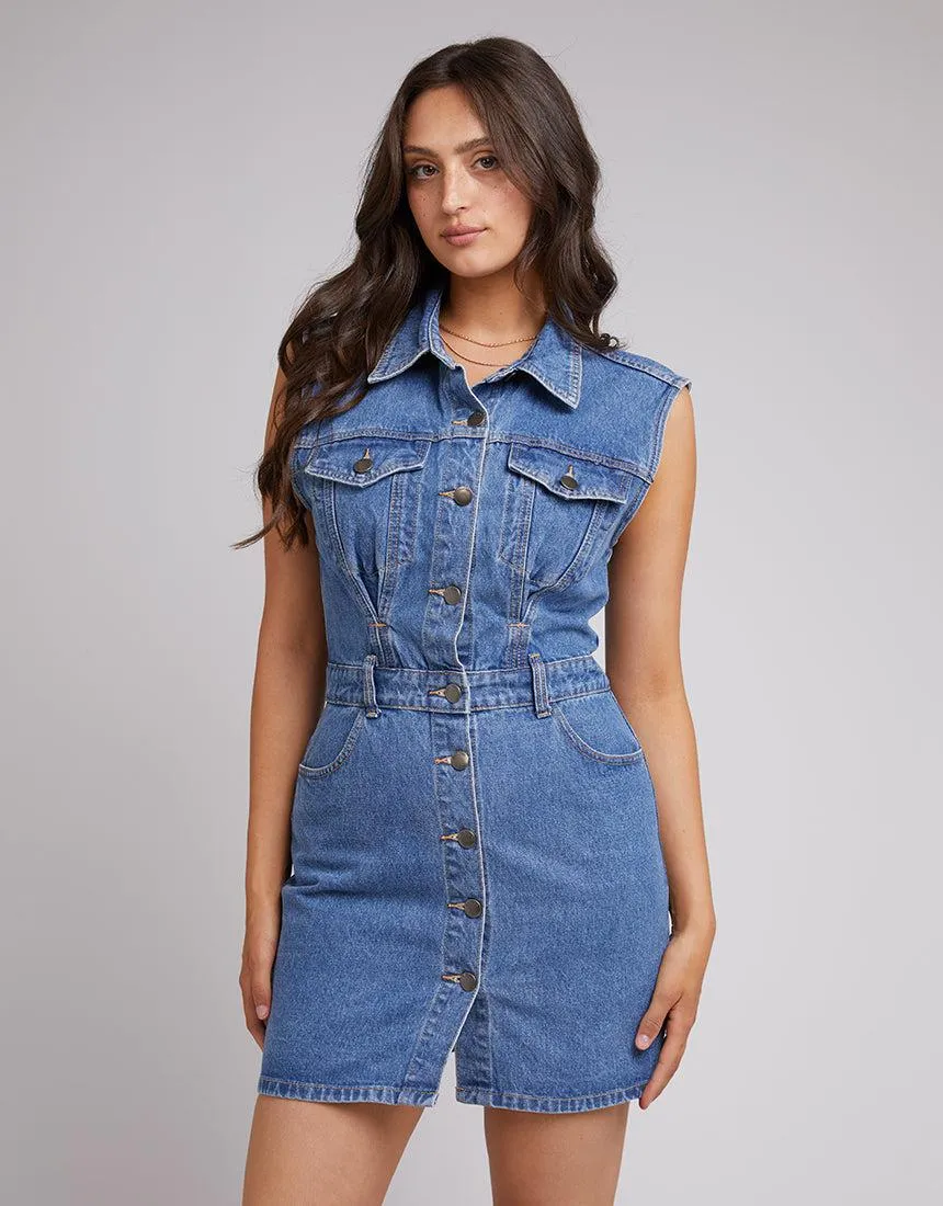 Kennedy Denim Mini Dress Heritage Blue sold by edge clothing