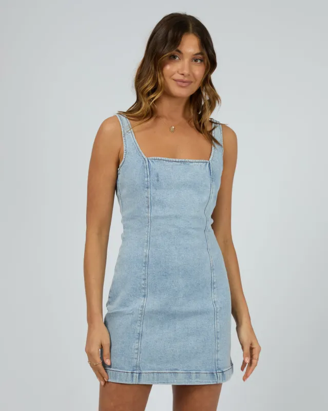 Twiggy Denim Dress Light Blue sold by edge clothing