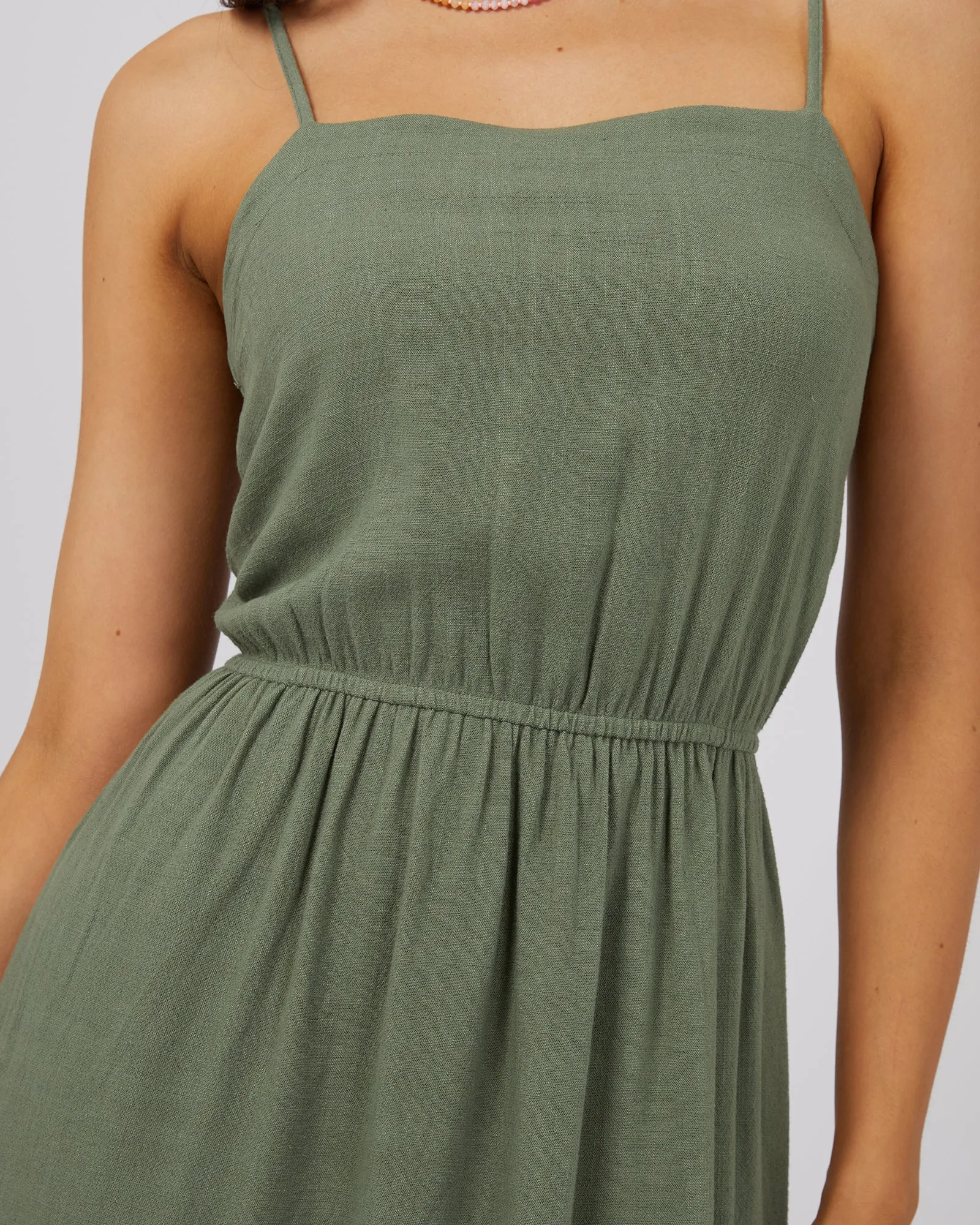 Luxe Linen Maxi Dress Khaki sold by edge clothing product image thumbnail 5