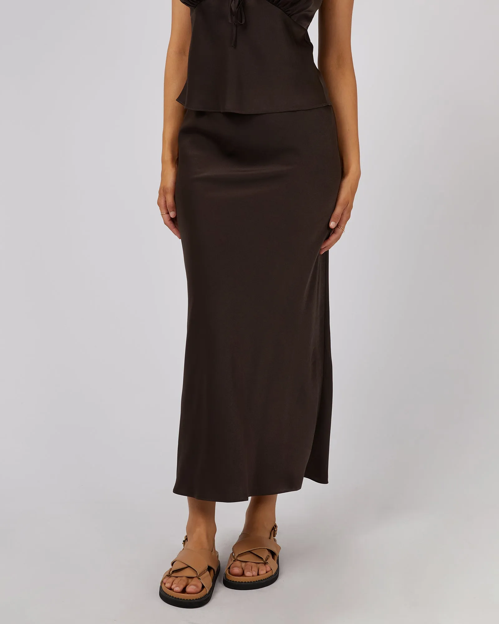 Aire Maxi Skirt Brown sold by edge clothing