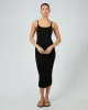 Henley Knit Midi Dress Black sold by edge clothing