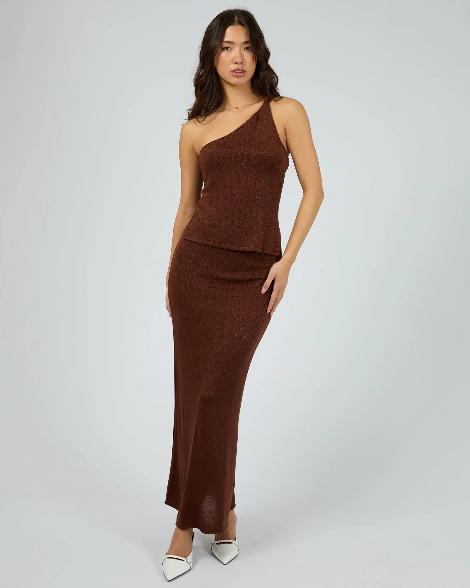 Jayla One Shoulder Top Brown sold by edge clothing product image thumbnail 2