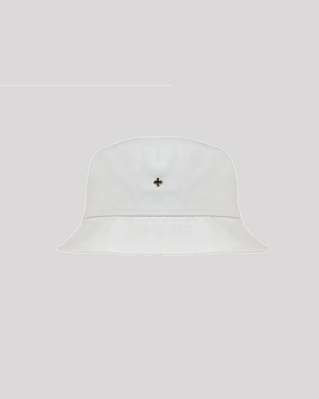 Bobbi Denim Bucket Hat White sold by edge clothing