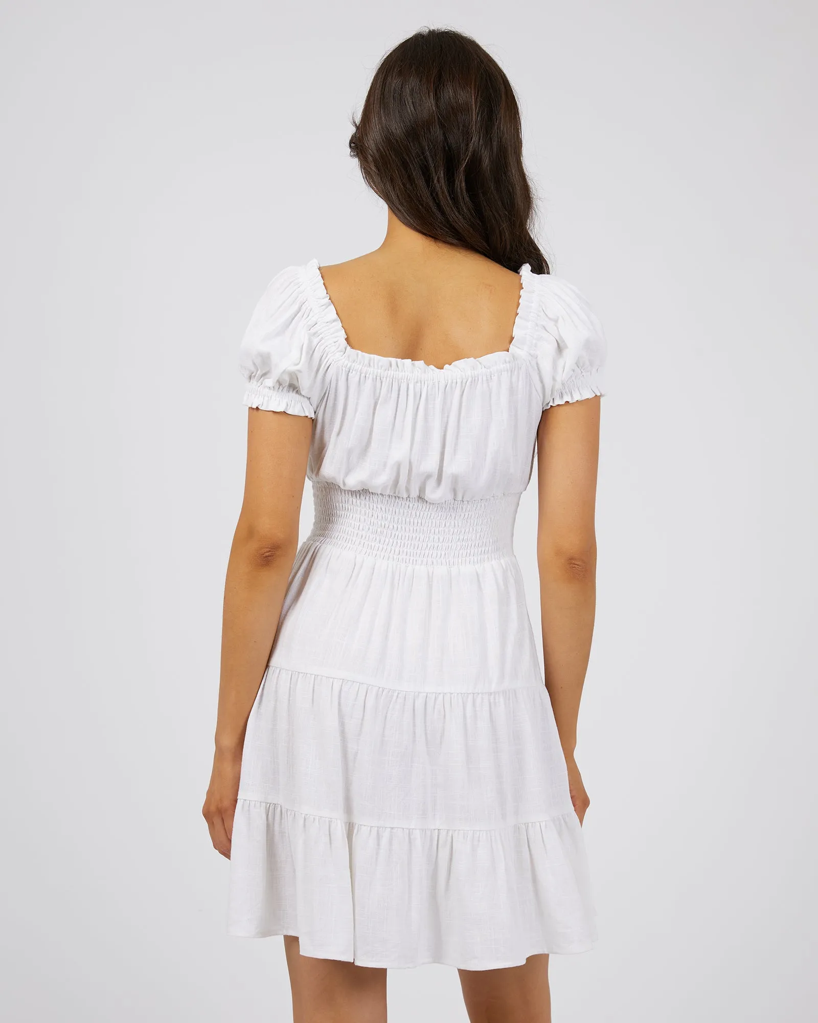 Luxe Linen Mini Dress Vintage White sold by edge clothing product image thumbnail 3