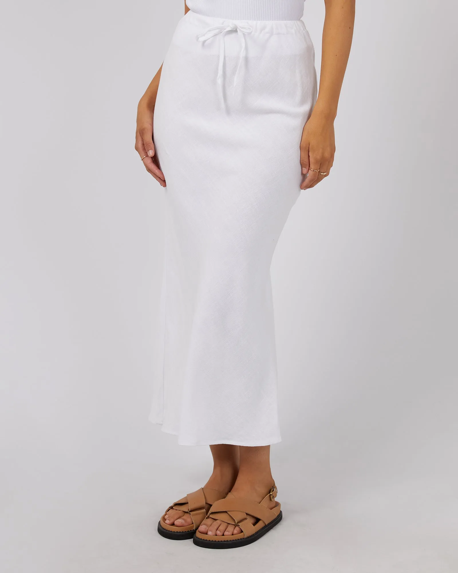 Luxe Linen Maxi Skirt Vintage White sold by edge clothing product image thumbnail 4