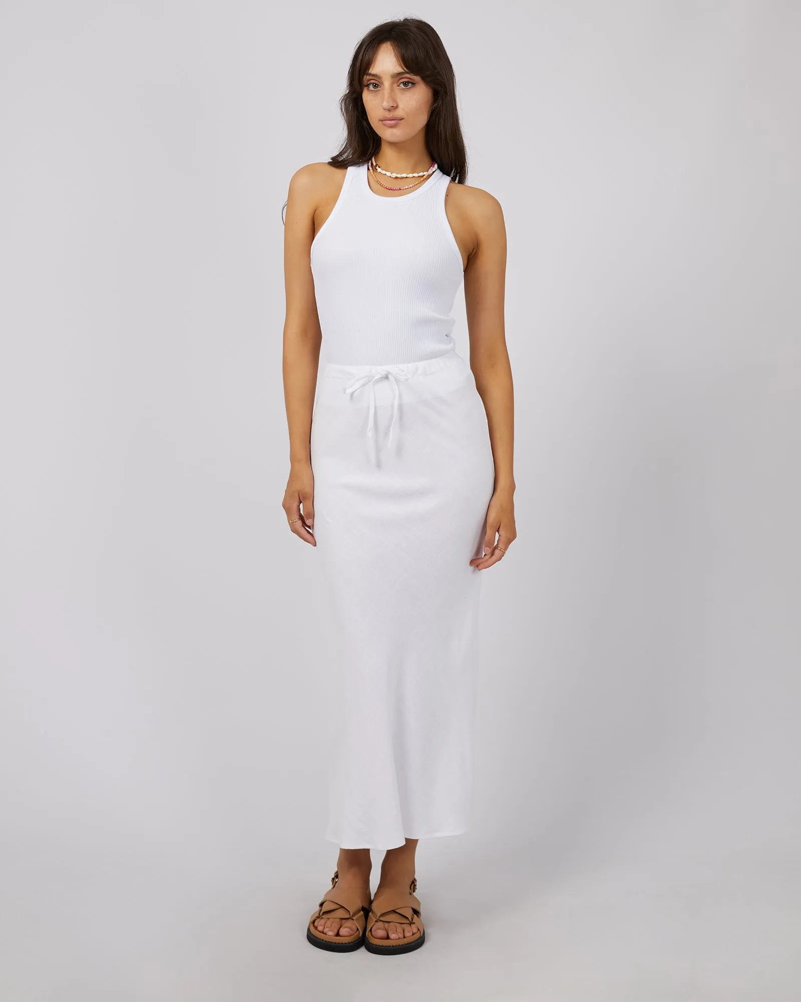 Luxe Linen Maxi Skirt Vintage White sold by edge clothing product image thumbnail 2