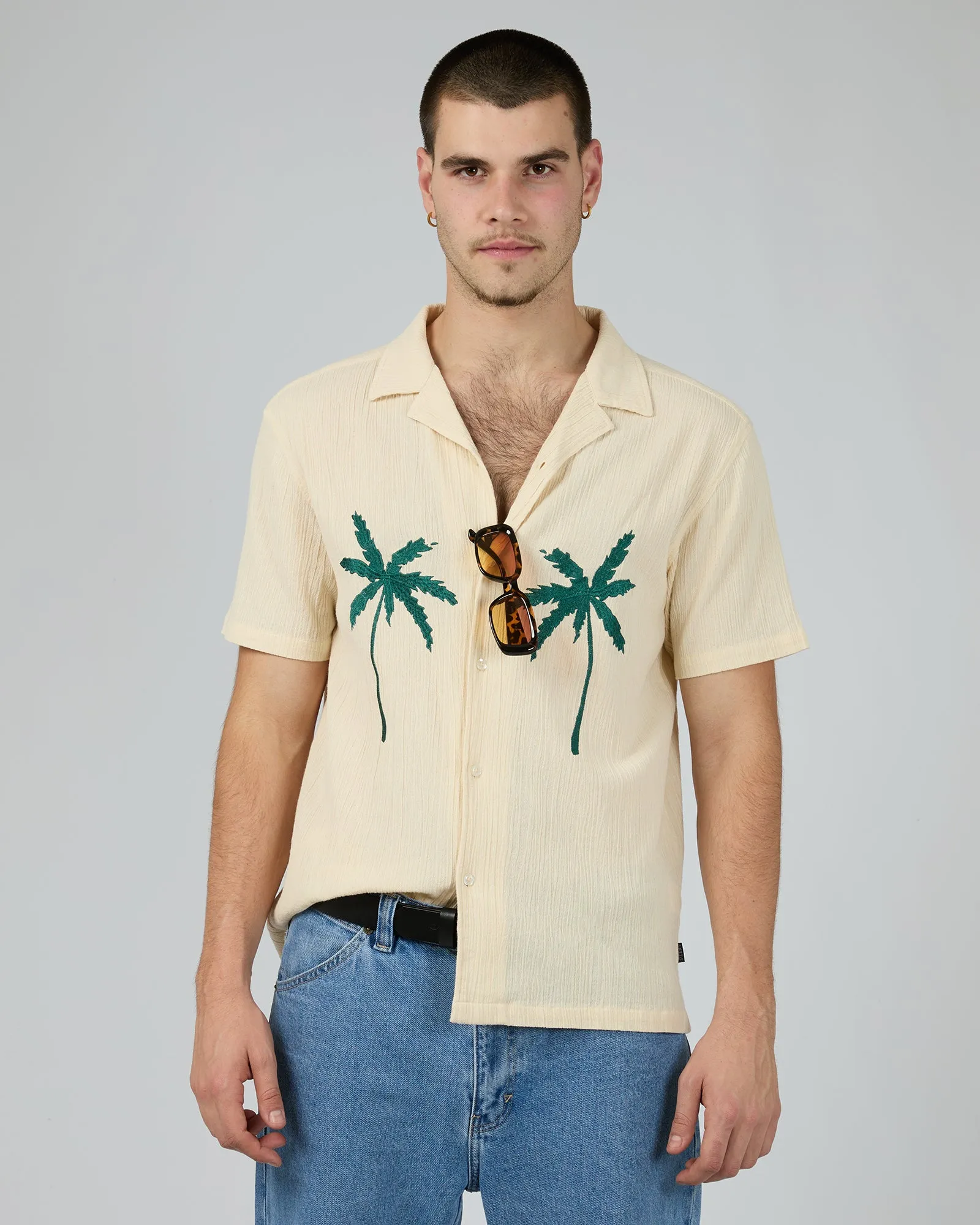Palm Shirt Chalk sold by edge clothing