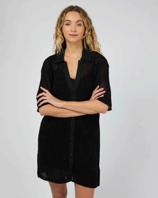 Sadie Shirt Mini Dress Black sold by edge clothing