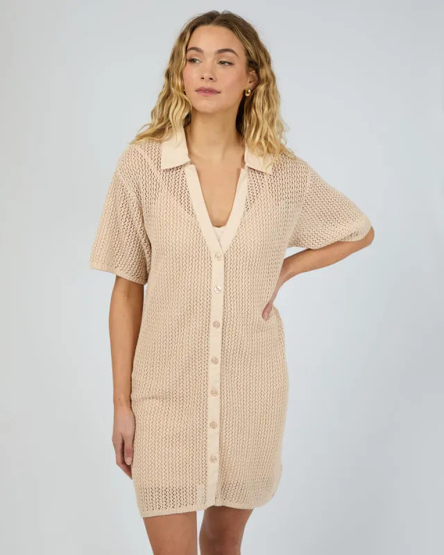 Sadie Shirt Mini Dress Natural sold by edge clothing