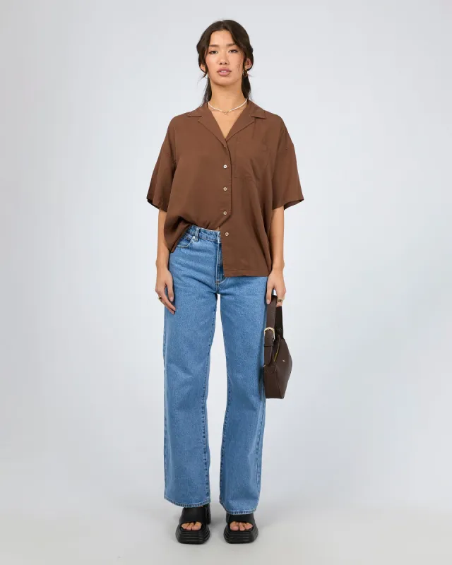 Harper Ss Shirt Brown sold by edge clothing