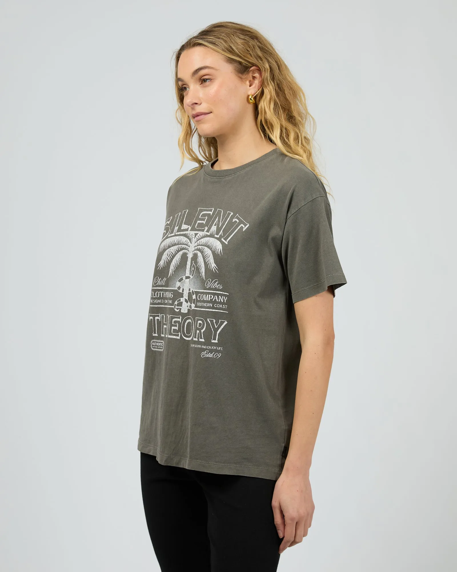 Palm Chill Tee Charcoal sold by edge clothing product image thumbnail 4